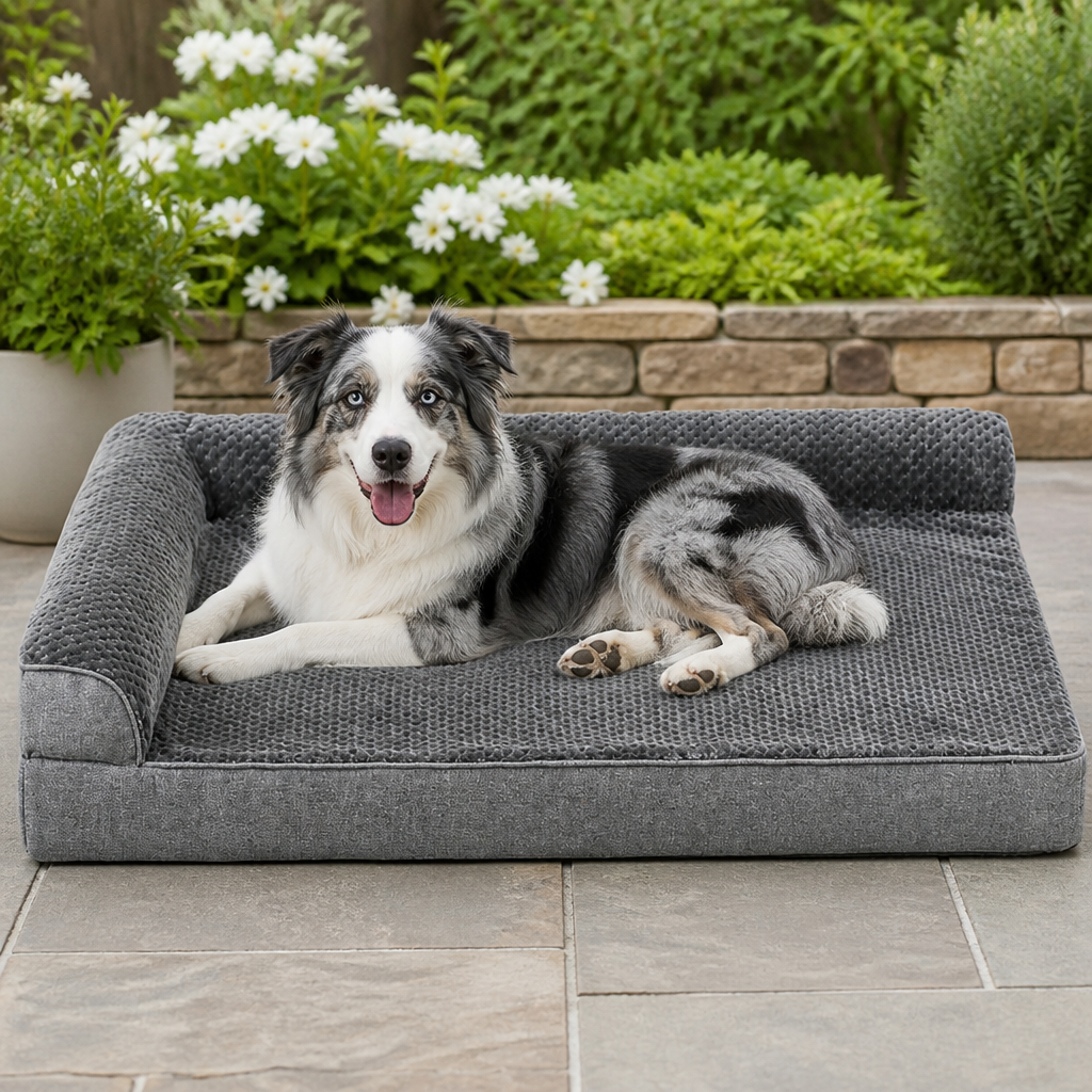 Ortekor Orthopedic High-Density Foam & Sherpa Dog Bed (Removable Cover)
