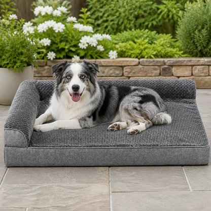 Ortekor Orthopedic High-Density Foam & Sherpa Dog Bed (Removable Cover)