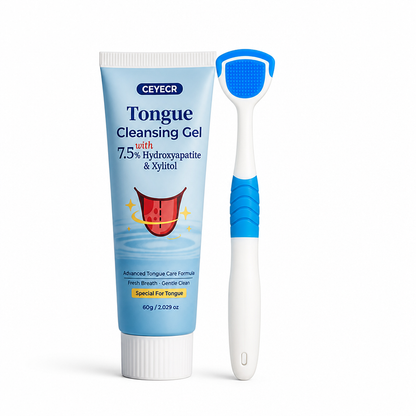 Gel limpiador lingual de aliento fresco (con cepillo)