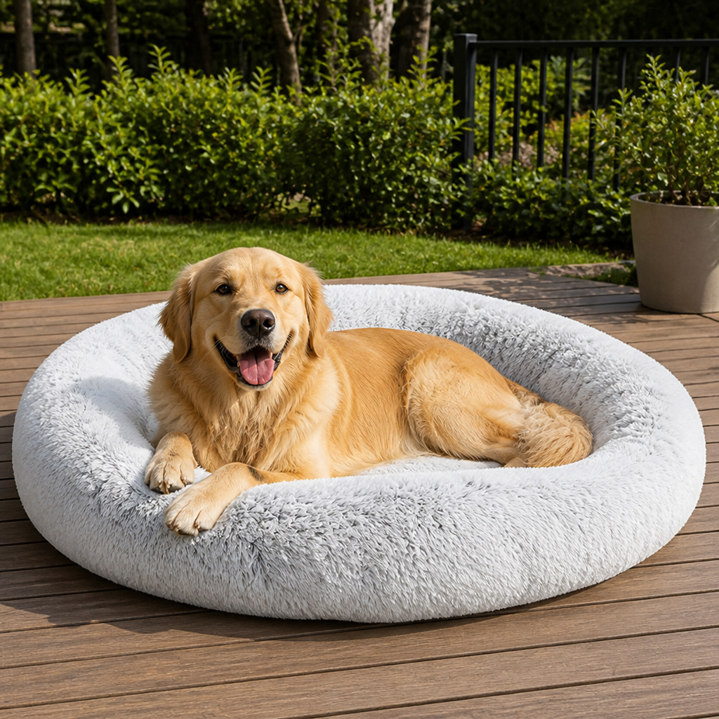 Cama ortopédica y lavable de piel sintética para humanos tipo perro Ortekor (funda desmontable)