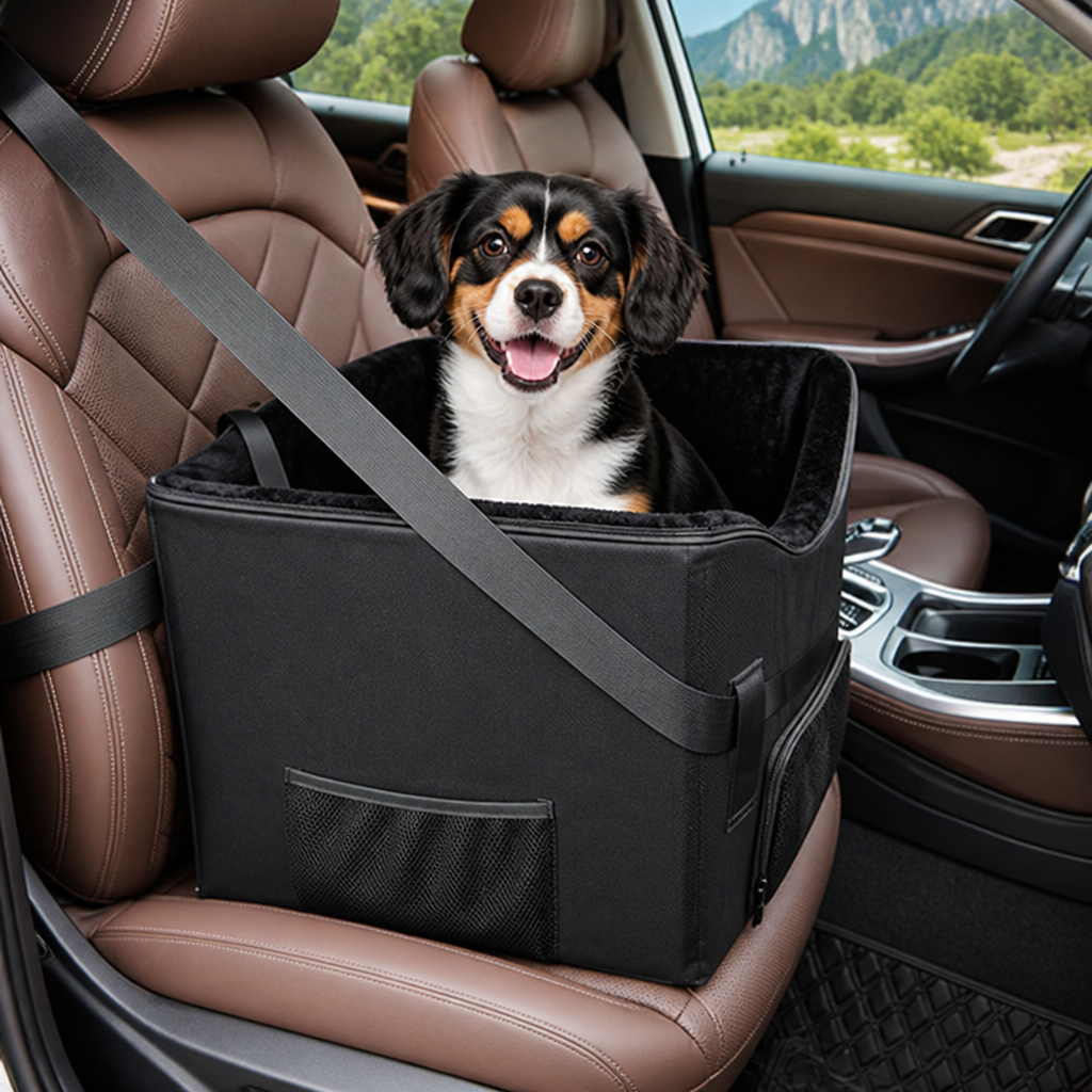 Ortekor Padded Elevated Dog Car Booster (Removable Washable Cover)