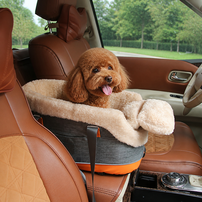 Ortekor Polyester Armrest Nest & Organizer Pet Car Seat (Center Console Fit)