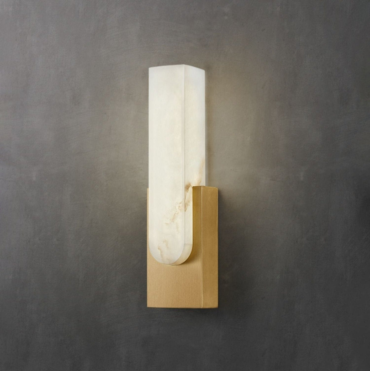 LED Sconce Light 20 Inch Vertical Alabaster Shade Gold Base Hardwired Modern Bedroom Hallway Wall Fixture for Contemporary Homes