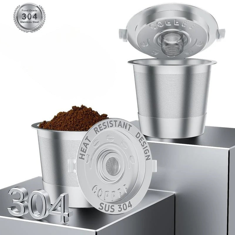 Stainless Steel Refillable Coffee Pod for Ground Coffee, Tea & Cocoa – Reusable Filter Capsule with 0.4 oz Capacity for Daily Brewing