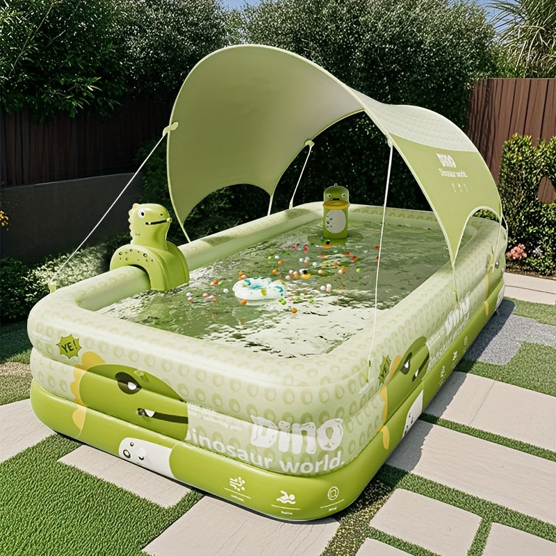 Inflatable Dinosaur Kiddie Pool for Backyard Summer Fun – Durable PVC Wading Pool for Toddlers Kids & Family – Easy Setup Portable Water