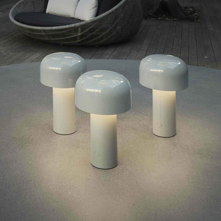 Rechargeable LED Mushroom Desk Lamp 8.3 in Cordless Touch Dimmer Warm White Portable Nightstand Light for Bedroom Living Room Patio Outdoor