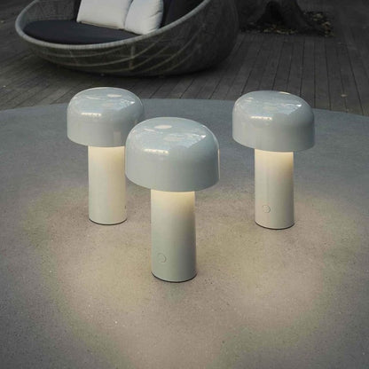 Rechargeable LED Mushroom Desk Lamp 8.3 in Cordless Touch Dimmer Warm White Portable Nightstand Light for Bedroom Living Room Patio Outdoor