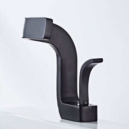 Single-Hole Waterfall Sink Faucet – 304 Stainless Steel Basin Mixer Tap for Modern Bathroom Vanities & Vessel Sinks