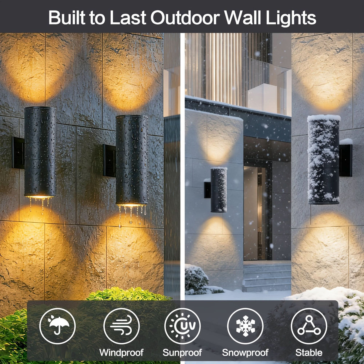 Cylora - Black Cylindrical Outdoor Wall Light