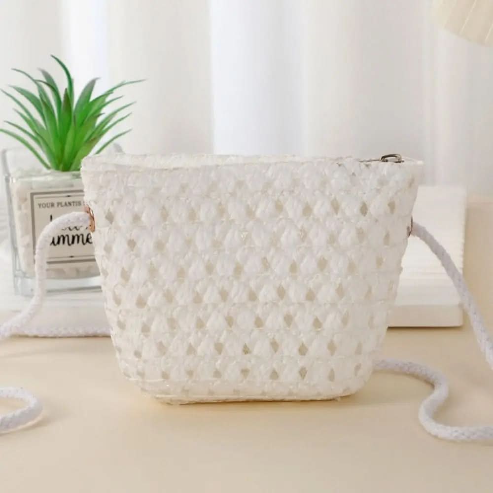 MINIBLOOM – Woven Straw Crossbody Mini Bag