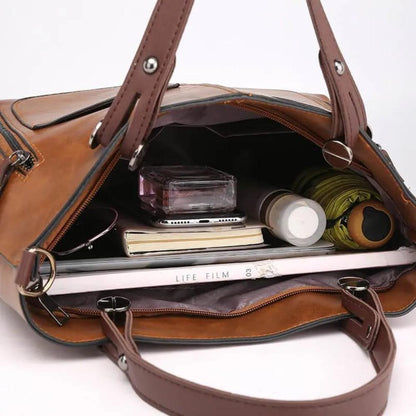 Genuine Leather Shoulder Bag with Adjustable Strap - Flap Closure Handbag for Women, Everyday Crossbody Purse