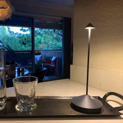 Rechargeable Cordless LED Table Lamp Dimmable Touch Control Modern Minimalist Accent Light for Bedroom Living Room Patio Indoor Outdoor Use