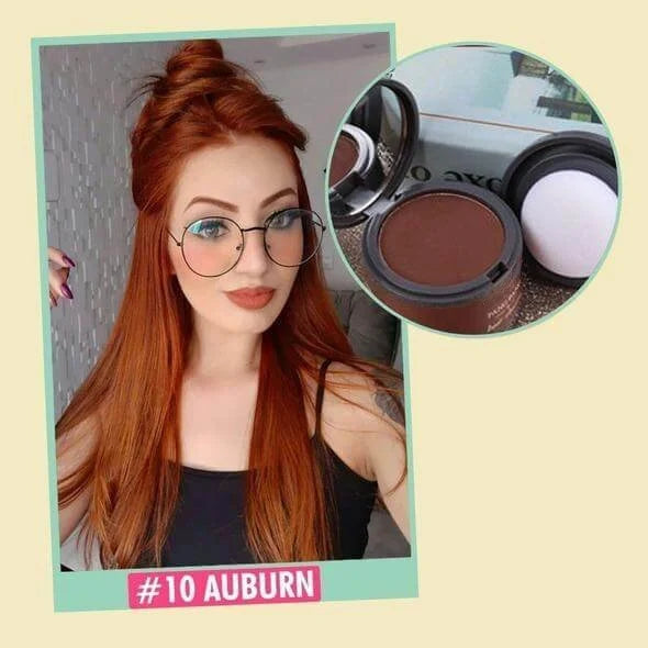 Root Touch-Up Powder Compact for Thinning Hair and Gray Coverage with Mirror and Applicator Puff for Men and Women