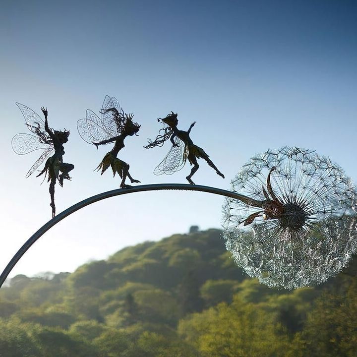 Estacas de metal con diente de león para jardín: adorno caprichoso y resistente a la intemperie para parterres y jardines de estilo campestre