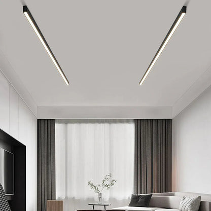 Linear LED Flush Mount Light 47-Inch Contemporary Aluminum Fixture Bedroom Hallway Kitchen Bar Overhead Lighting Slim Profile Low Profile Bl
