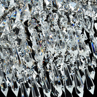 Crystal Flush Mount Ceiling Light 4-Light Chrome Finish for Hallway Bedroom Living Room Dining Room Kitchen Entry Contemporary Lighting