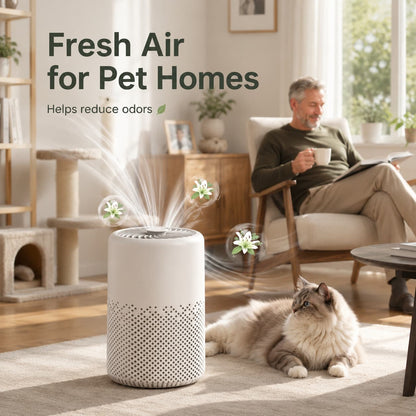 Compact Multi-Stage Air Purifier for Home – Removes Odors, Pet Dander & Dust with Quiet Motor – Bedroom, Office & Living Room Air Quality