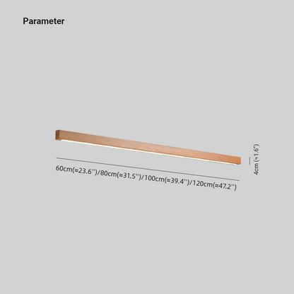 Aplique de pared LED rectangular de madera con pantalla de acrílico para dormitorio y sala de estar | Luz de espejo minimalista moderna