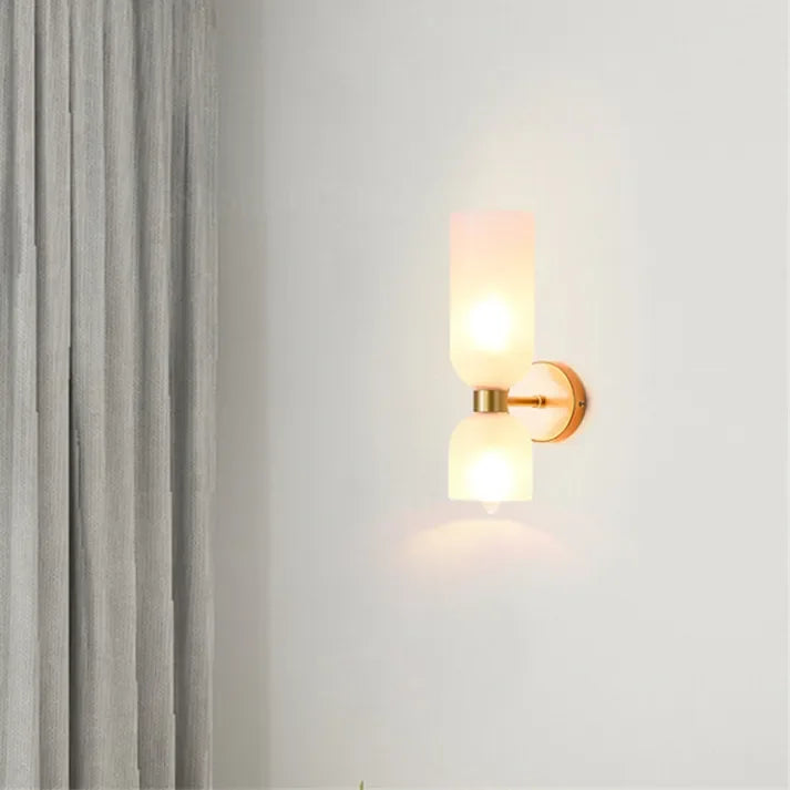 Porcelain Sconce Light Fixture 16 Inch Height Pivoting Arm for Bedroom Hallway Living Room Reading Nook Contemporary White Gray Blue Clear