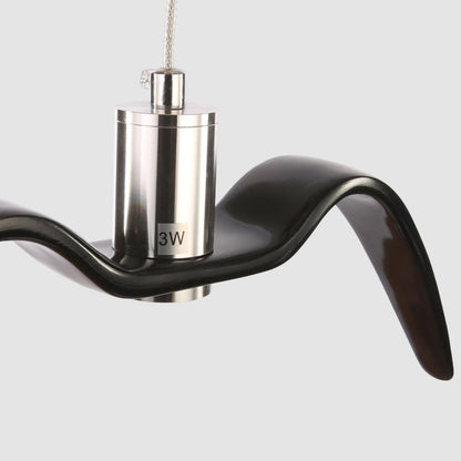 Sculptural Bird Ceiling Fixture with Adjustable Height LED Hardwired Suspension for Kitchen Islands Dining Tables Living Spaces in White or