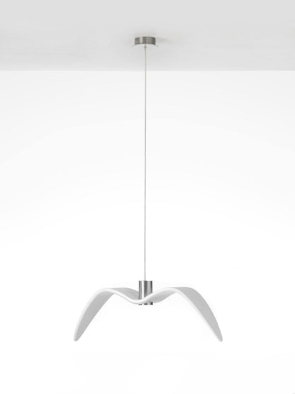 Sculptural Bird Ceiling Fixture with Adjustable Height LED Hardwired Suspension for Kitchen Islands Dining Tables Living Spaces in White or