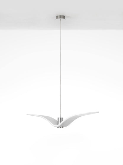 Sculptural Bird Ceiling Fixture with Adjustable Height LED Hardwired Suspension for Kitchen Islands Dining Tables Living Spaces in White or