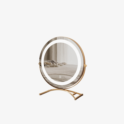 Elegant Touch | Lighted Makeup Mirror with 360° Rotation & Tri-Tone Lighting | Cordless Design for Versatile Grooming