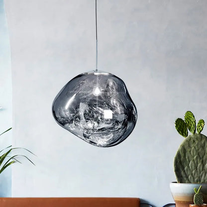Organic Acrylic Pendant Light with Flowing Form for Dining Room & Bedroom – E27 LED Hardwire Ceiling Fixture