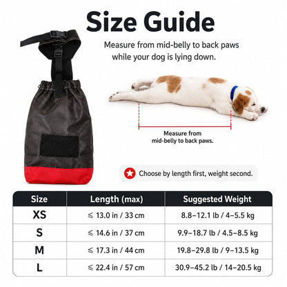 Ortekor Dog Mobility Drag Bag for Indoor Scooting - Hind Leg Protection for Senior & Disabled Dogs