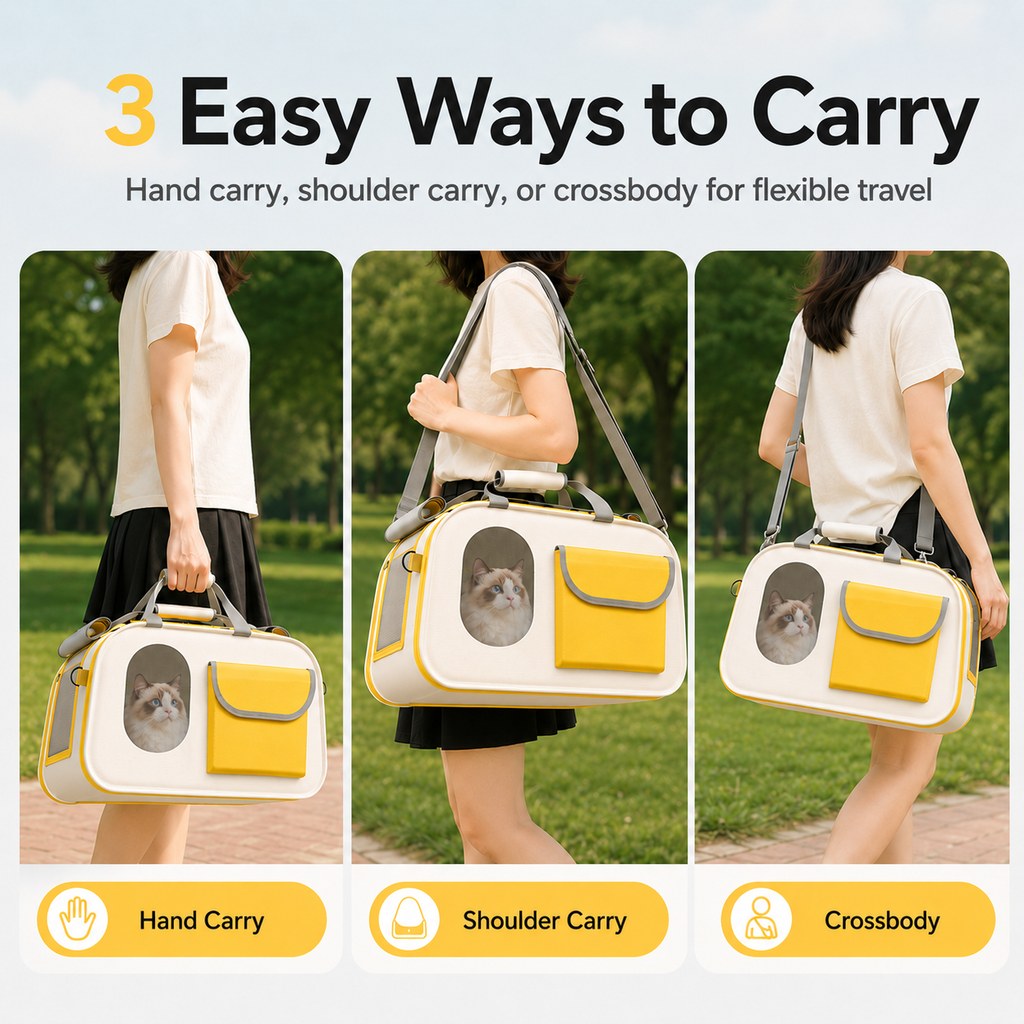 Ortekor Large Breathable Pet Carrier for Cats & Small Dogs - Roomy Travel Bag for Vet Visits, Road Trips & Daily Outings