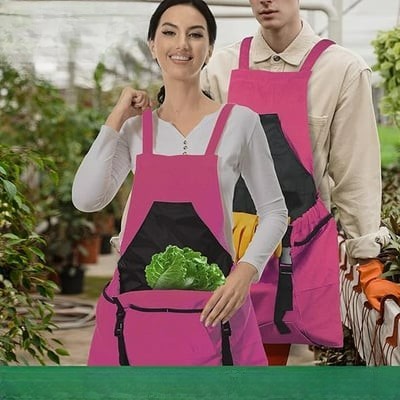 Garden Work Apron with Tool Pockets – Waterproof Oxford Cloth, Adjustable Cross-Back Straps for Men & Women, Mud-Proof Yard Work Protection