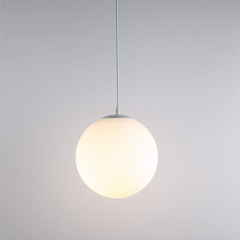 Globe Pendant Light E26 Socket for Kitchen Island Dining Room Bedroom Ceiling Lighting White 10 Inch Sphere Adjustable Hanging Fixture