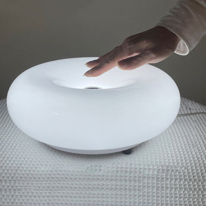 Touch-Activated LED Glass Sconce 10 in Round Orange Ambient Light for Bedroom Living Room Study Modern Energy-Efficient Decorative Fixture