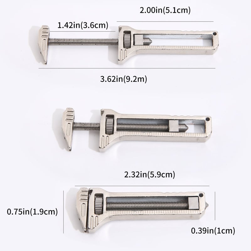Compact Adjustable Wrench with Bottle Opener & Measurement Tool for Everyday Repairs, Home DIY, Camping & Outdoor Use – Zinc Aluminum