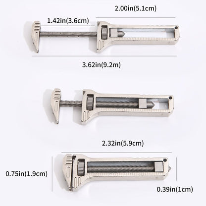 Compact Adjustable Wrench with Bottle Opener & Measurement Tool for Everyday Repairs, Home DIY, Camping & Outdoor Use – Zinc Aluminum