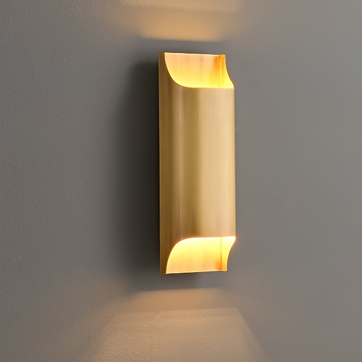 Brass Indoor LED Wall Light Fixture for Bedroom Living Room Hallway 10 Inch Square Contemporary Accent Lamp E14 G9 Socket Modern Home Lighti