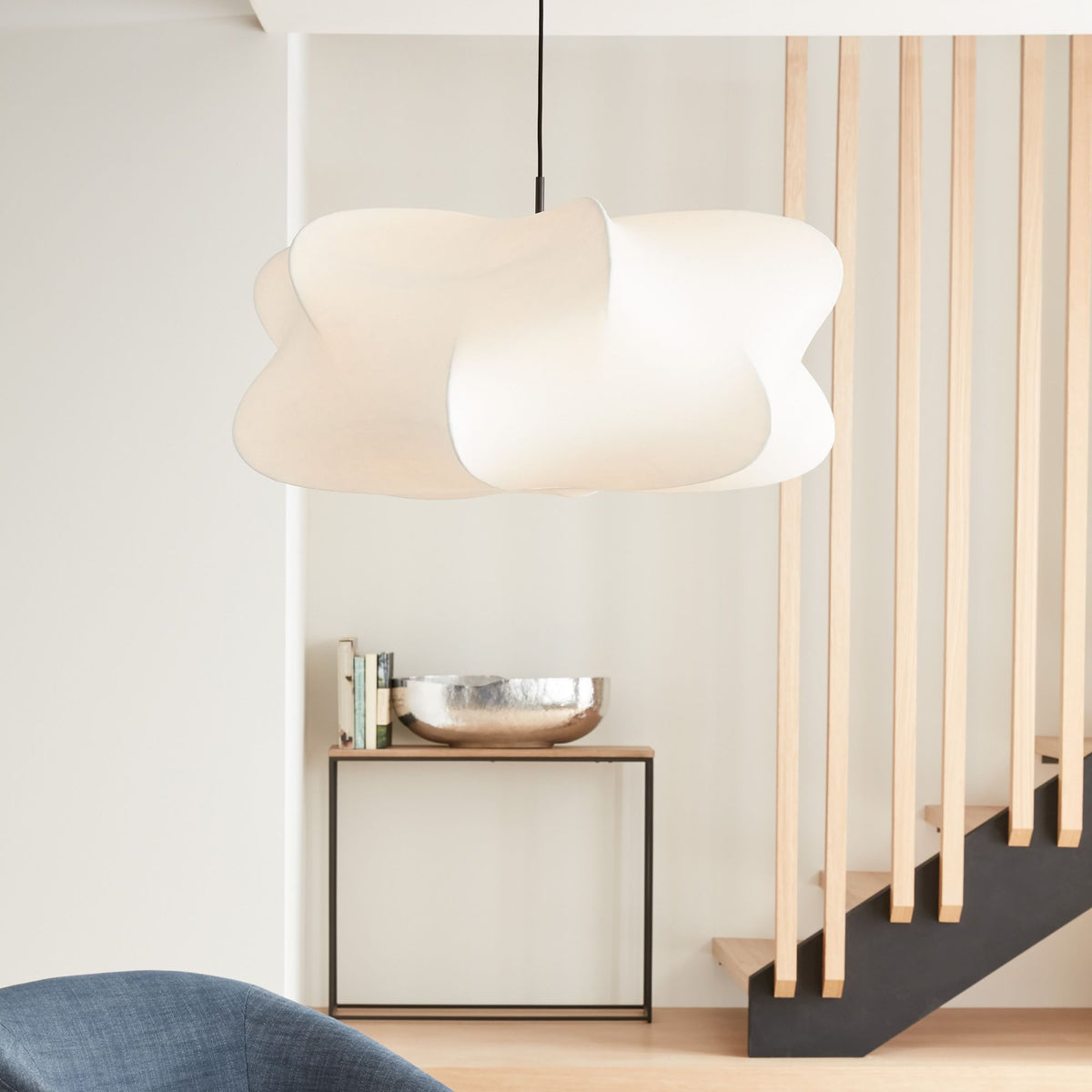 3-Light Silk Cloud Hanging Fixture White 24 in Adjustable Ceiling Mount E27 for Dining Room Living Room Kitchen Modern Indoor Overhead Light