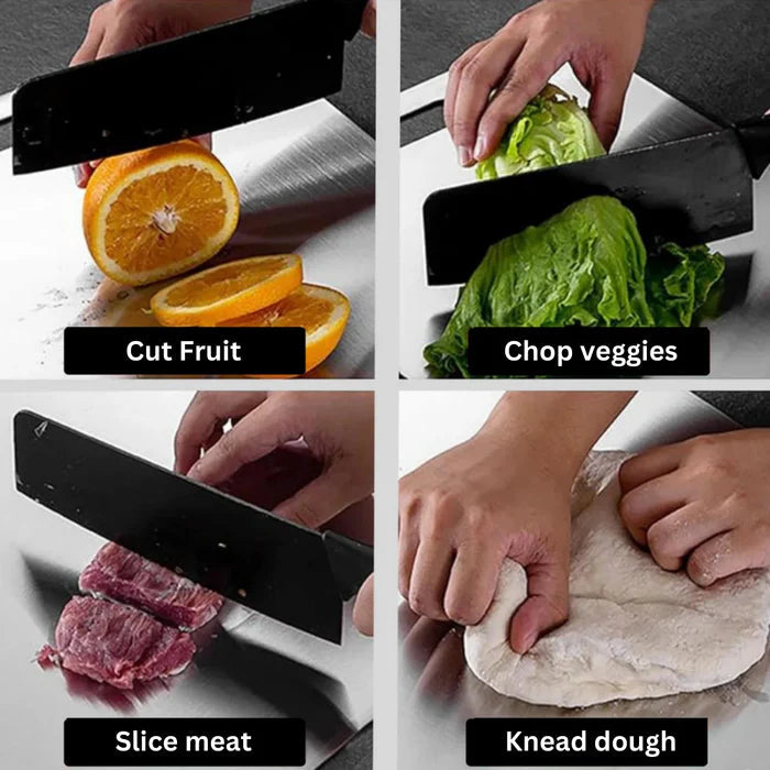 Titanium Cutting Board for Vegetables Meat Fruit Dough | Non-Porous Food Prep Surface Kitchen Counter Worktop | Quick Rinse Hygienic Meal