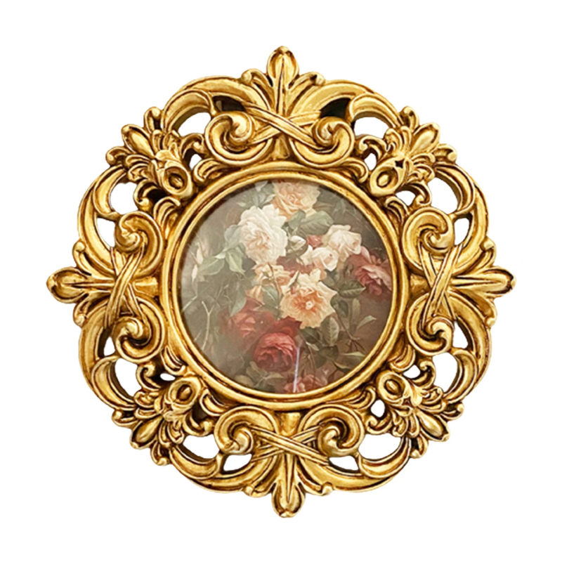 Vintage Resin Picture Frame for Home Display – Ornate Antique-Style Photo Holder for Living Room & Bedroom Décor