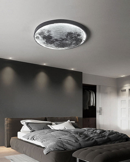LED Moon Wall Sconce Dimmable Remote Control Light 9.4 Inch Diameter PVC Fixture for Bedroom Living Room Hallway Accent Lighting Three Color