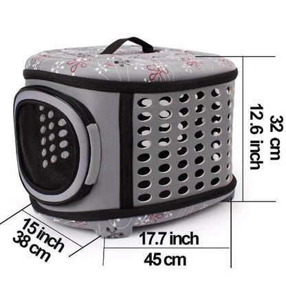 Transportín para gatos grandes, transportín plegable con techo rígido y puerta de malla, transportín resistente para visitas al veterinario