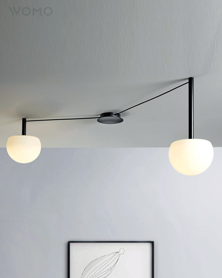 Globe Pendant Light Adjustable Height Frosted White Glass Orb for Kitchen Dining Living Space Modern Hanging Fixture 10 Inch