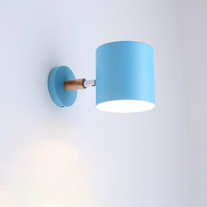 Sconce Light Fixture for Bedroom 5 in × 5.5 in Hardwired E26 Socket Wood Metal Accent Reading Nightstand Living Room Hallway Decor Contempor