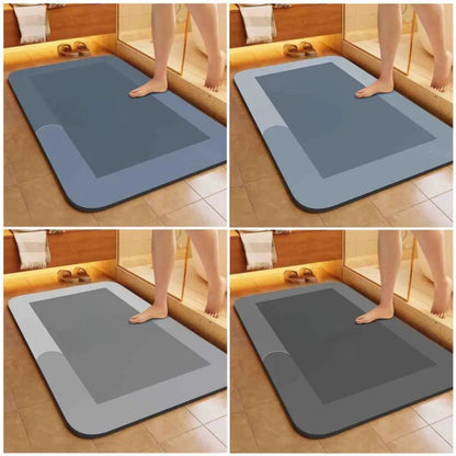 Quick-Dry Non-Slip Bath Mat with Moisture-Wicking Core for Bathroom, Shower & Toilet