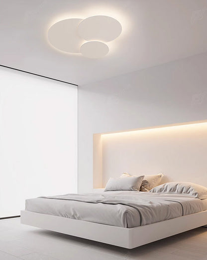 Lámpara de techo LED empotrable 31.5×28 pulg. regulable con control remoto, diseño de disco moderno de acrílico blanco para dormitorio, sala de estar y baño 1