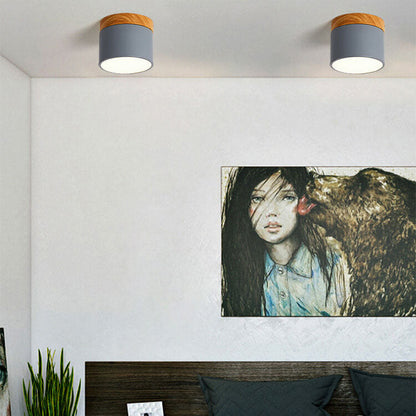 Compact Surface-Mount LED Light Fixture 4 in Round Multi-Color Adjustable Temperature for Entryways Bedrooms Overhead Lighting 7W 700 Lumens