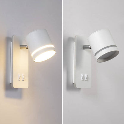 Adjustable LED Wall Sconce with Backlight – Rotatable Reading Light for Bedroom & Hallway – Modern Spotlight for Bedside & Living Room