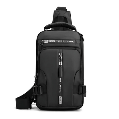 Bolso bandolera con cremalleras ocultas antirrobo y puerto de carga USB – Mochila de nailon resistente al agua para viajes, desplazamientos y uso diario