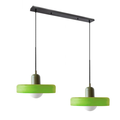 Dual-Shade Glass Hanging Light Fixture G9 Socket 14 Inch Ceiling Mount for Kitchen Island Dining Table Living Room Modern Overhead Lighting