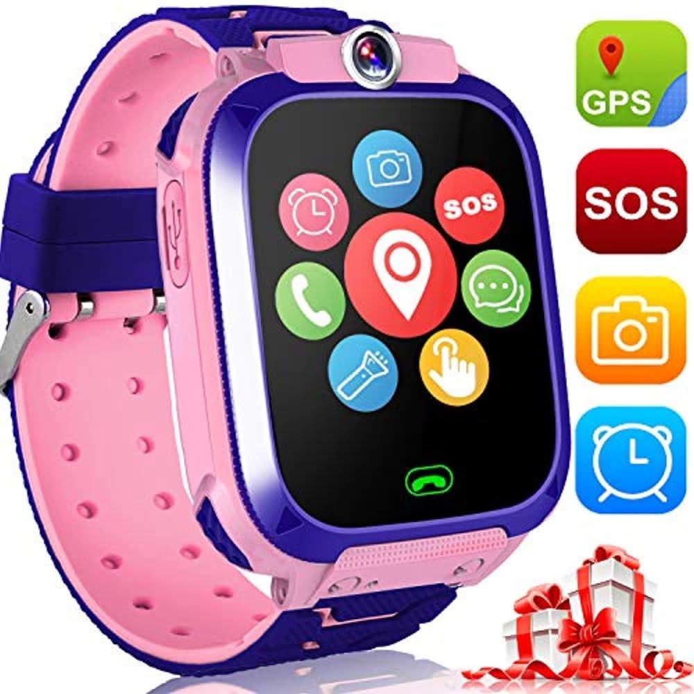 Kids Location Tracker Smartwatch with Two-Way Calling and Emergency Button for Ages 4-12